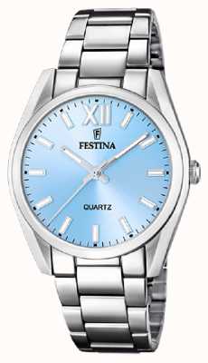 Festina Feminino | mostrador azul | pulseira de aço inoxidável F20622/3