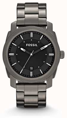 Fossil Máquina masculina | mostrador preto | pulseira de aço inoxidável de bronze FS4774