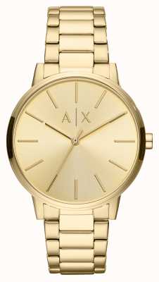 Armani Exchange Masculino | mostrador de ouro | pulseira de ouro AX2707