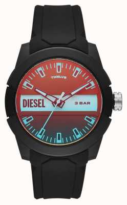Diesel Relógio masculino bb preto com pulseira de silicone DZ1982