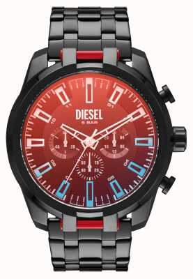 Diesel Relógio masculino cronógrafo de aço folheado a preto dividido DZ4589