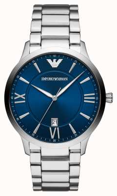 Emporio Armani Masculino | mostrador azul | pulseira de aço inoxidável AR11227
