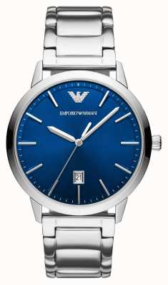 Emporio Armani Masculino | mostrador azul | pulseira de aço inoxidável AR11311