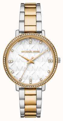 Michael Kors Relógio feminino pyper dois tons conjunto de cristal mk dial MK4595