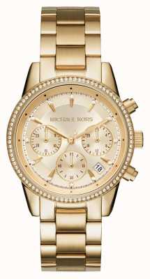 Michael Kors Relógio Ritz cristal com moldura dourada MK6356