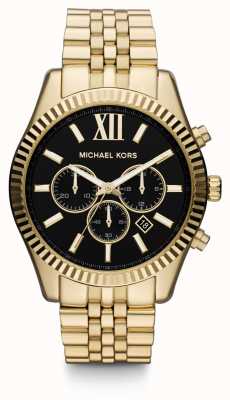 Michael Kors Relógio masculino Lexington dourado e preto MK8286