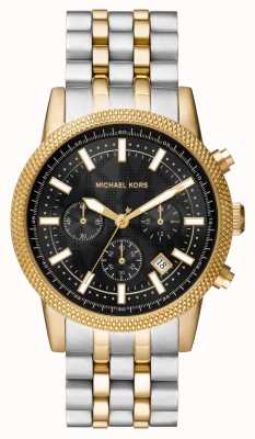 Michael Kors Relógio masculino com mostrador preto de dois tons Hutton MK8954