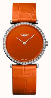 LONGINES La grande classique de longines mostrador laranja luneta diamante L45230922