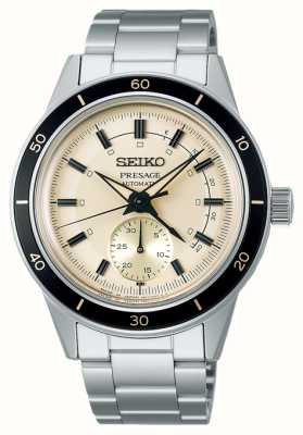 Seiko Relógio de moldura preta com mostrador de marfim estilo Presage dos anos 60 SSA447J1