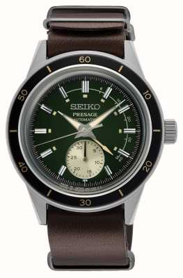 Seiko Relógio de mostrador verde estilo Presage dos anos 60 SSA451J1