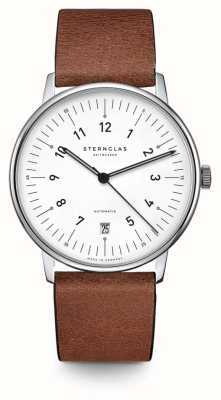 STERNGLAS Relógio masculino com pulseira de couro marrom selecta edição limitada S02-SE01-VI14