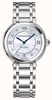 Herbelin Relógio automático feminino Galet mostrador cravejado de diamantes 1630B59
