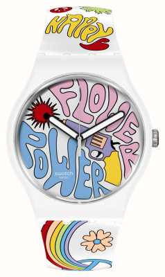 Swatch Relógio Biocerâmico Flower Power of Peace Watch SO32W107