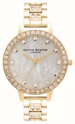 Olivia Burton Treasure relógio pulseira de ouro com mostrador demi OB16MOP33