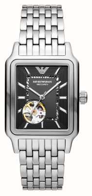 Emporio Armani Relógio masculino com mostrador de coração aberto retangular AR60057