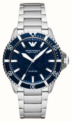 Emporio Armani Relógio masculino com moldura azul com mostrador azul AR60059