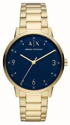 Armani Exchange Mostrador azul | pulseira banhada a ouro pvd AX2749
