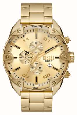 Diesel Mostrador de ouro cravado | pulseira de ouro pvd DZ4608