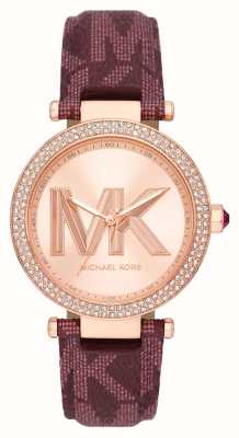 Michael Kors Relógio Parker com conjunto de cristais em tons de ouro rosa MK2974