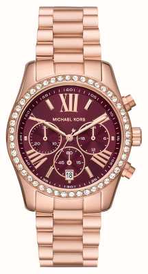 Michael Kors Relógio Lexington com mostrador bordô em tons de ouro rosa MK7275