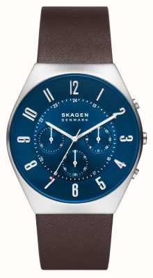 Skagen Relógio de mostrador azul cronógrafo verde masculino SKW6842