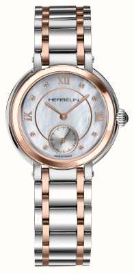 Herbelin Relógio feminino de dois tons em ouro rosa Galet 10630BTR59