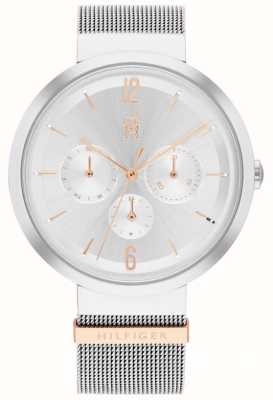 Tommy Hilfiger Relógio feminino pulseira de malha de prata lidia 1782537