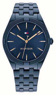 Tommy Hilfiger Raquel feminino | mostrador azul | pulseira de aço inoxidável azul 1782552