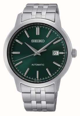 Seiko Relógio de vestido de aço inoxidável com mostrador verde automático SRPH89K1