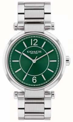 Coach Cárie unissex | pulseira de aço inoxidável | mostrador verde 14504044
