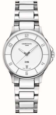 Certina Relógio de mostrador branco com movimento de quartzo Ds-6 C0392511101700